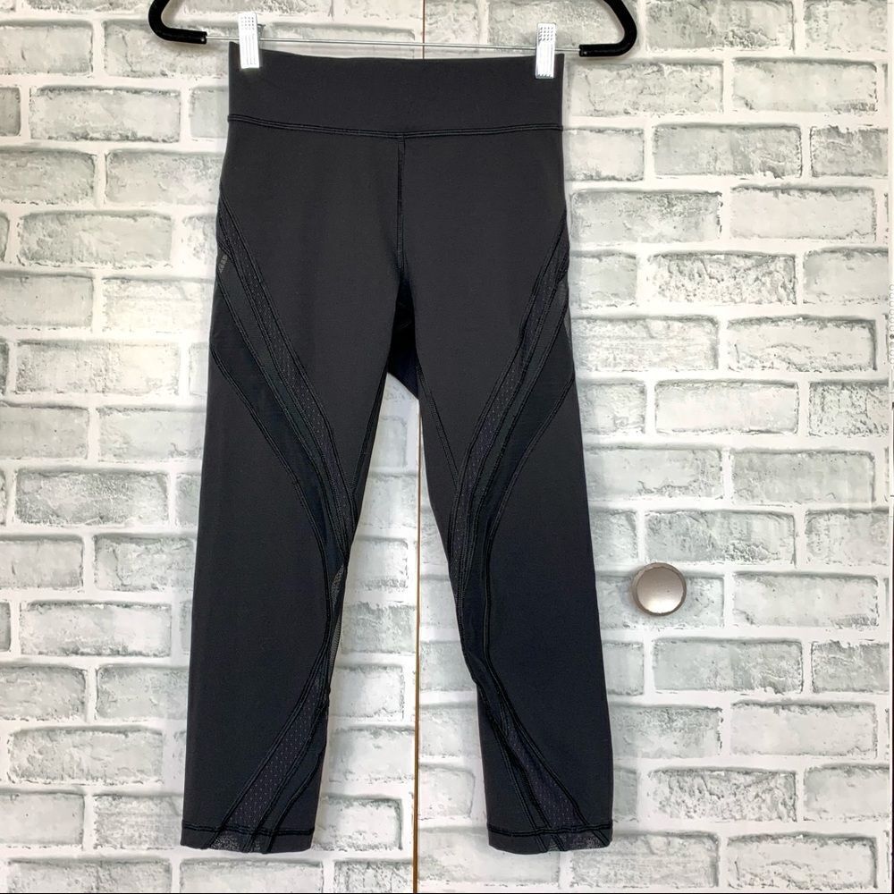 Lululemon Never Still Crop 21 Leggings Black High Rise Size 6 - Picture 4 of 10